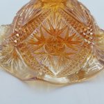 Vintage Carnival Glass Decorative Bowl - Orange Iridescent Finish 10cm x 17.5cm | Image 5