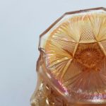 Vintage Carnival Glass Decorative Bowl - Orange Iridescent Finish 10cm x 17.5cm | Image 7