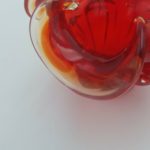 Vintage Decorative Floral Glass Vase  - Deep Red 770g 11cm  Mid 20th Century | Image 6