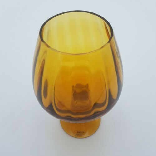 Vintage Amber Glass Decorative Vase [Stephens ] Portugal 21.5cm Wine Glass | Image 2