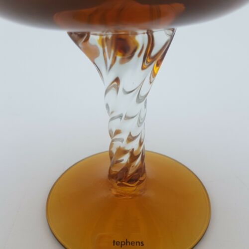 Vintage Amber Glass Decorative Vase [Stephens ] Portugal 21.5cm Wine Glass | Image 4