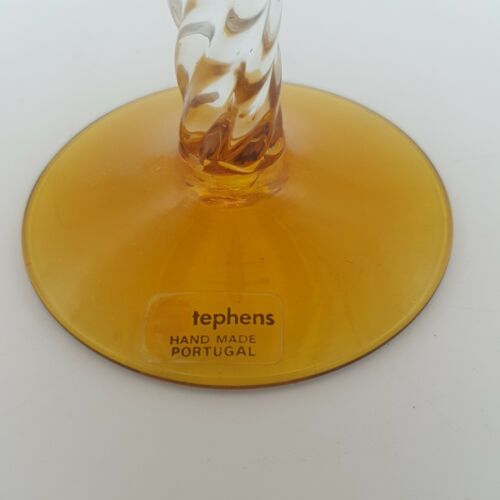 Vintage Amber Glass Decorative Vase [Stephens ] Portugal 21.5cm Wine Glass | Image 5