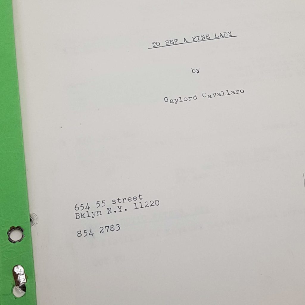 TO SEE A FINE LADY Gaylord Cavallaro 1960's Original Script Screenplay | Image 3