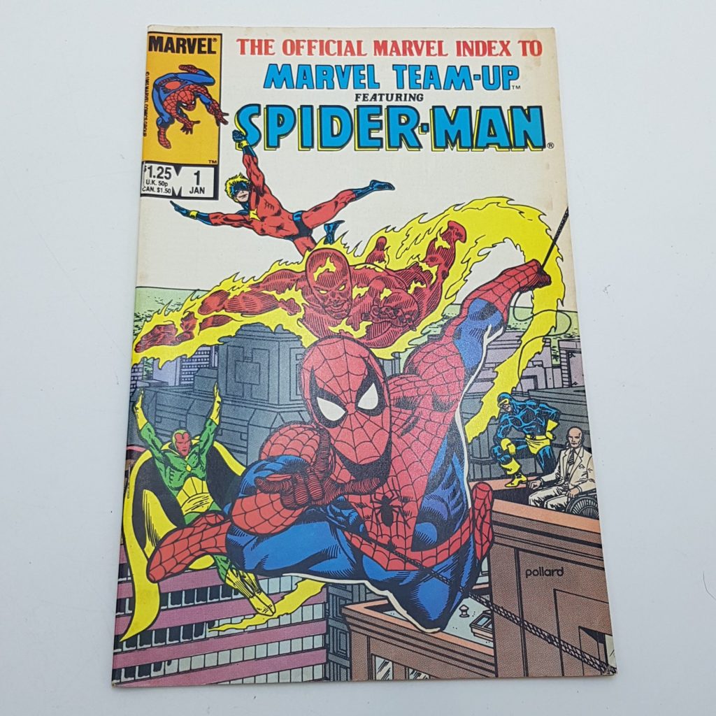 Official Marvel Index To Marvel Team-Up SPIDER-MAN #1 Jan. 1986 VG Comic | Image 1