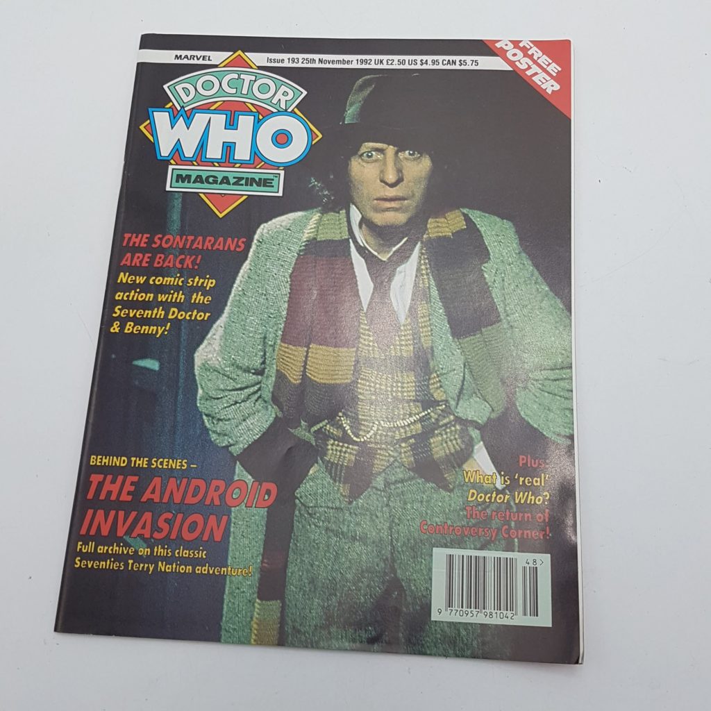 Doctor Who Magazine Issue 193 Nov. 1992 + FREE Sontaran Poster VG-NM | Image 1