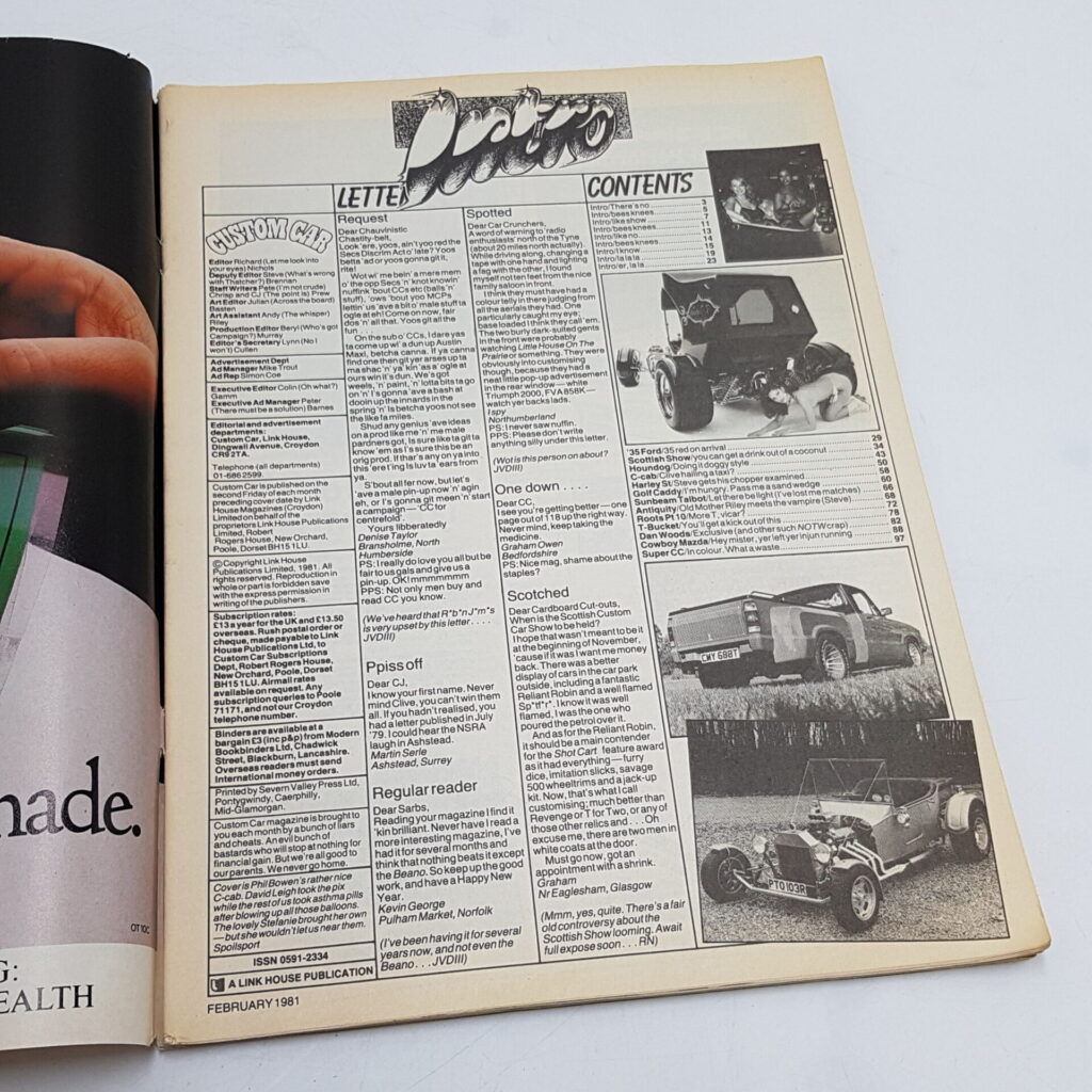 Vintage CUSTOM CAR Magazine February 1981 [VG] '35 Ford & Mazda | Image 5