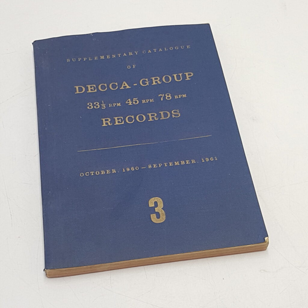 DECCA Group Records Supplementary Catalogue #3 Oct 1960 - Sept 1961 [PB] | Image 1