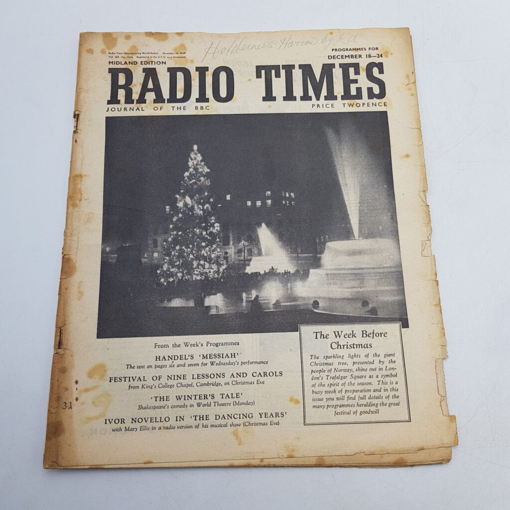Christmas RADIO TIMES Magazine  Dec. 18th - 24th 1949 Journal of the BBC [Fair] | Image 1