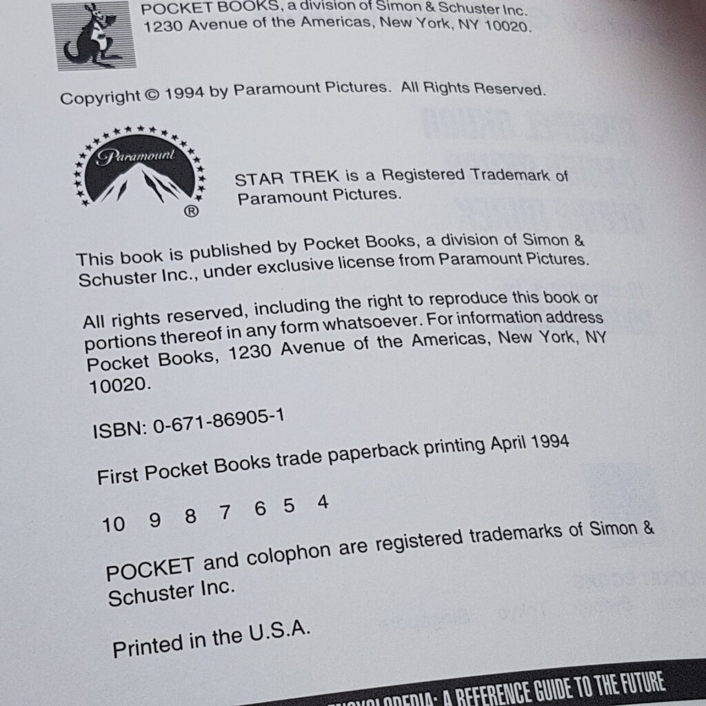 The Star Trek Encyclopaedia by Okuda & Miirek (1994) Pocket Books Paperback [NM] | Image 6