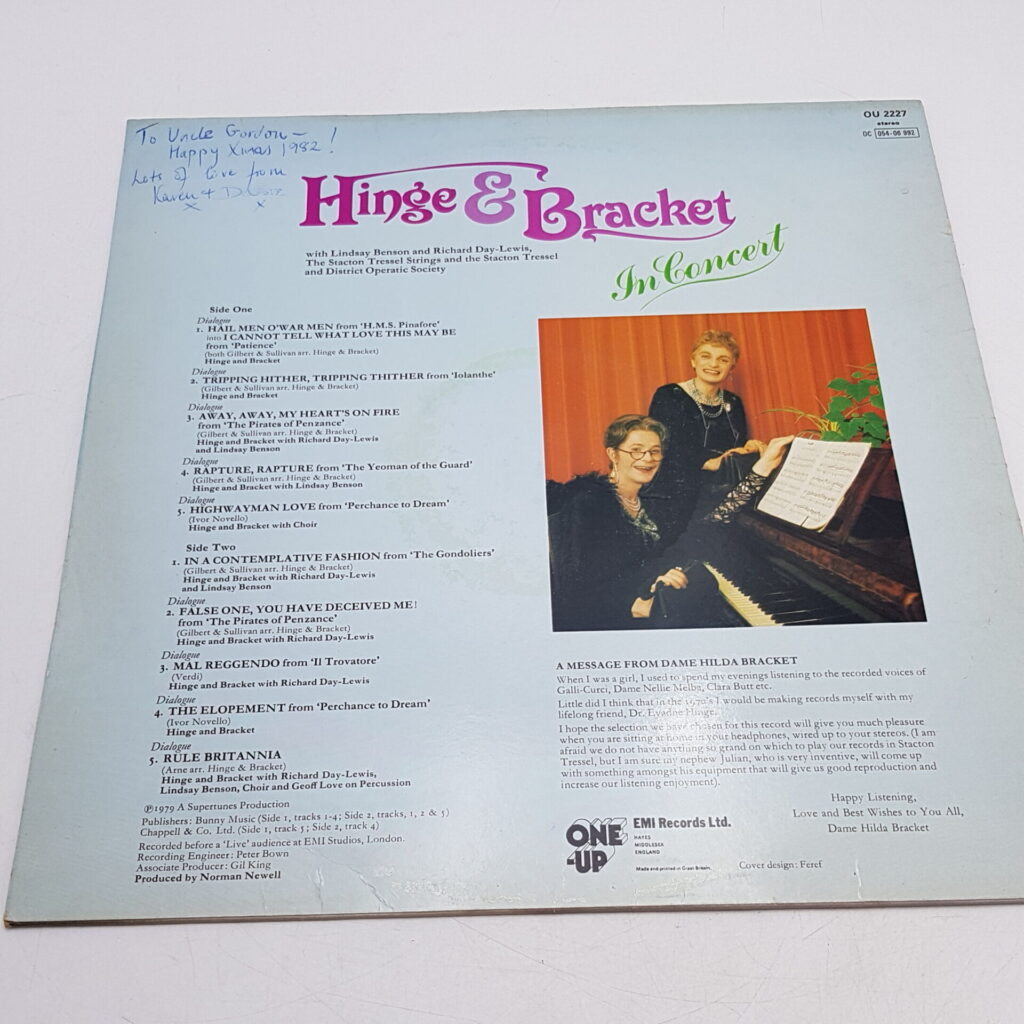 HINGE & BRACKET In Concert Original LP Record (1965) EMI OU2227 [Stereo] F-G | Image 4