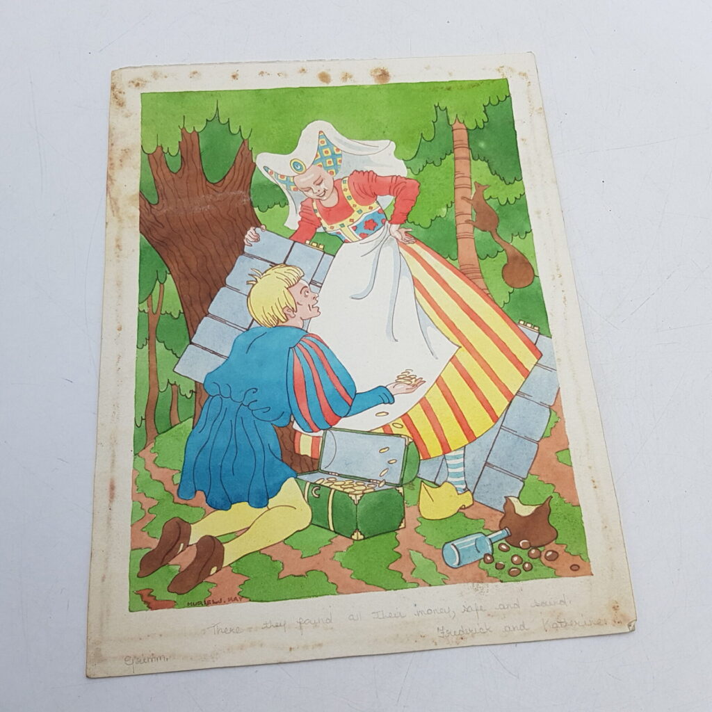 Vintage Original Artwork Illustration Grimm's Fairy Tales FREDERICK & CATHERINE | Image 1