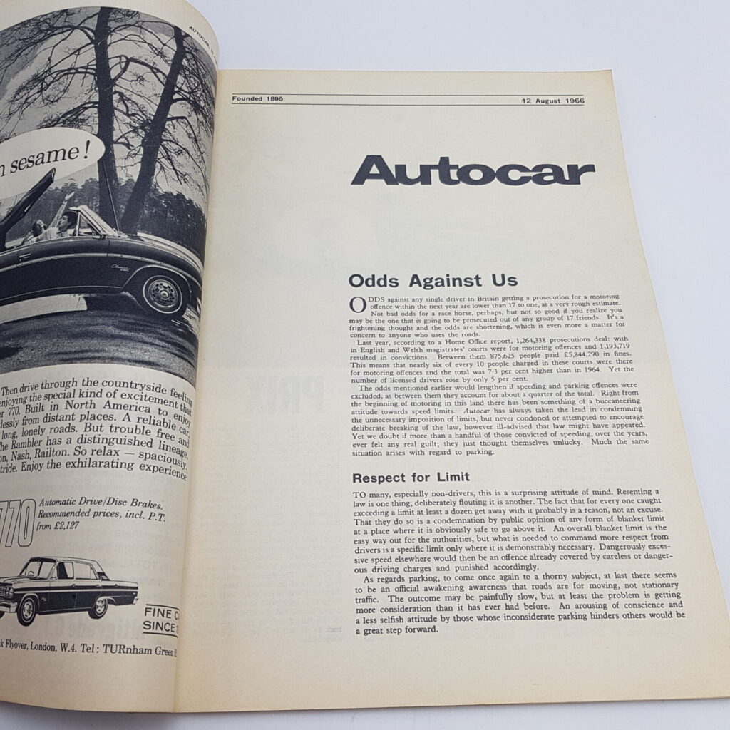 AUTOCAR Magazine 12th Aug. 1966 [G+] Singer Vogue Road Test & German Grand Prix | Image 6