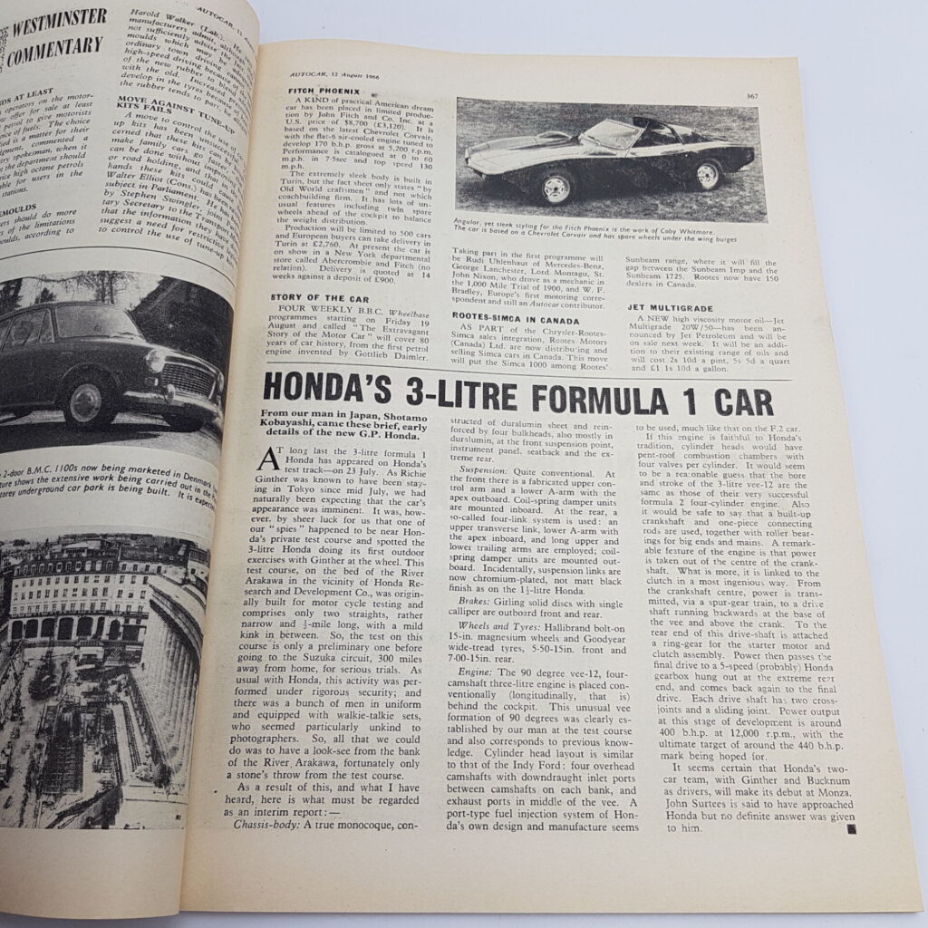 AUTOCAR Magazine 12th Aug. 1966 [G+] Singer Vogue Road Test & German Grand Prix | Image 8