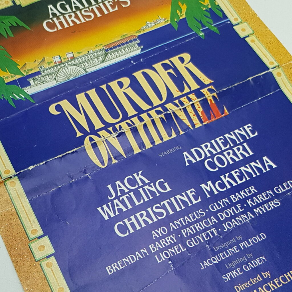 Murder On The Nile Theatre Flyer (1986) Signed by JACK WATLING [Doctor Who] Creased | Image 2