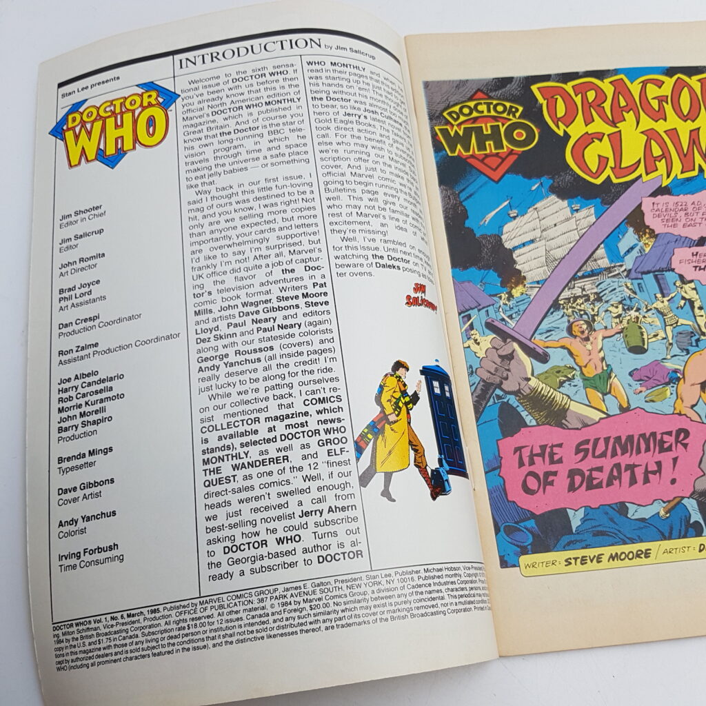 Vintage US Marvel Doctor Who Comic #6 March 1985 [VG+] Dragon's Claw | Image 6