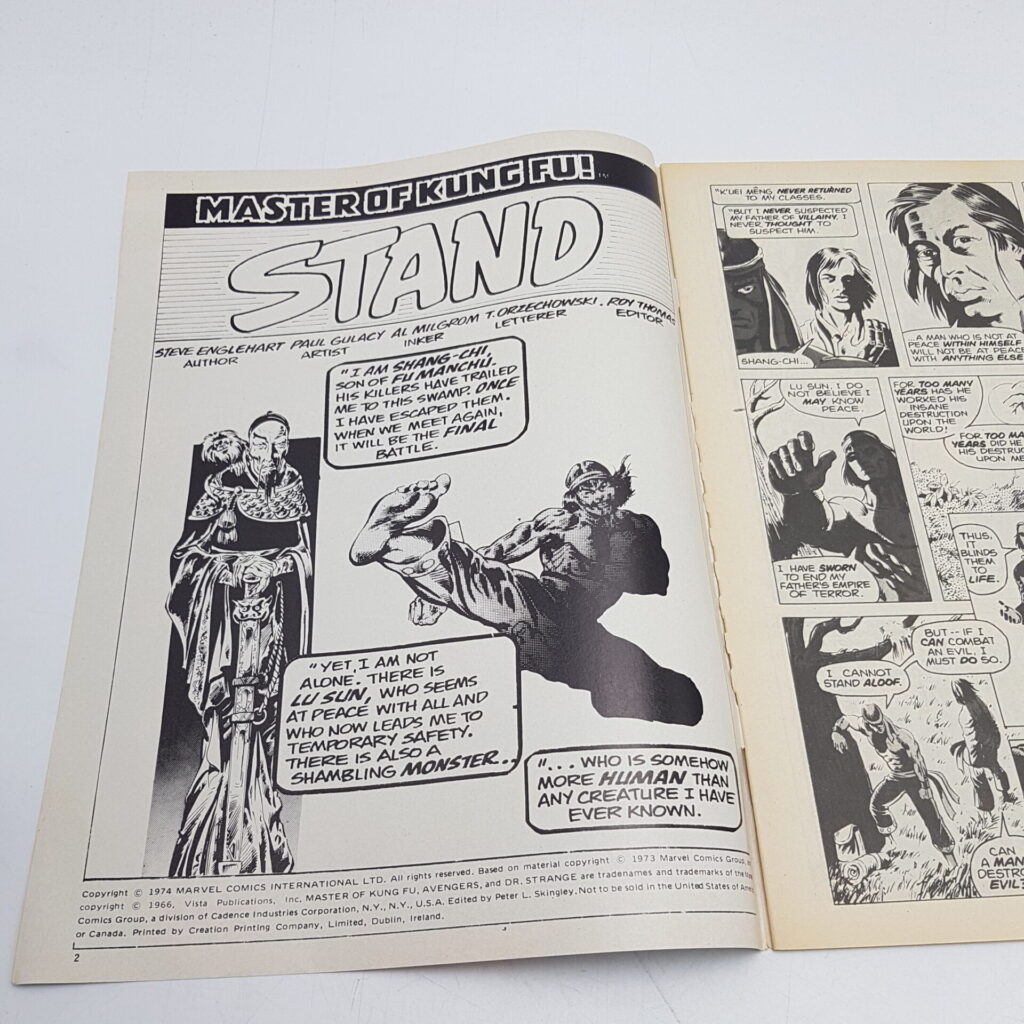 The Avengers Comic #37 June 1st, 1974. UK Marvel [VG+] Master of Kung Fu | Image 4