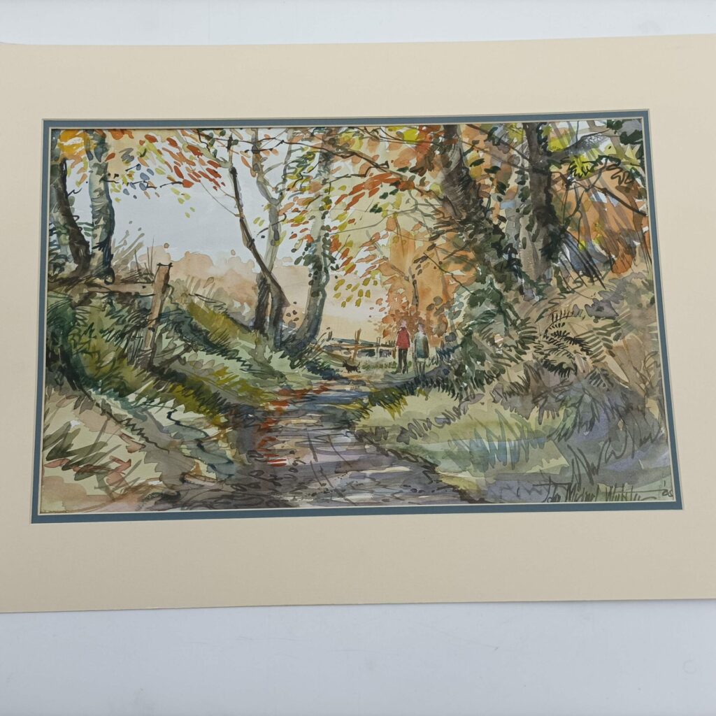 Original Watercolour Painting by John Michael Webster | Autumn Woodland Walk [G+] 48x 30cm | Image 1