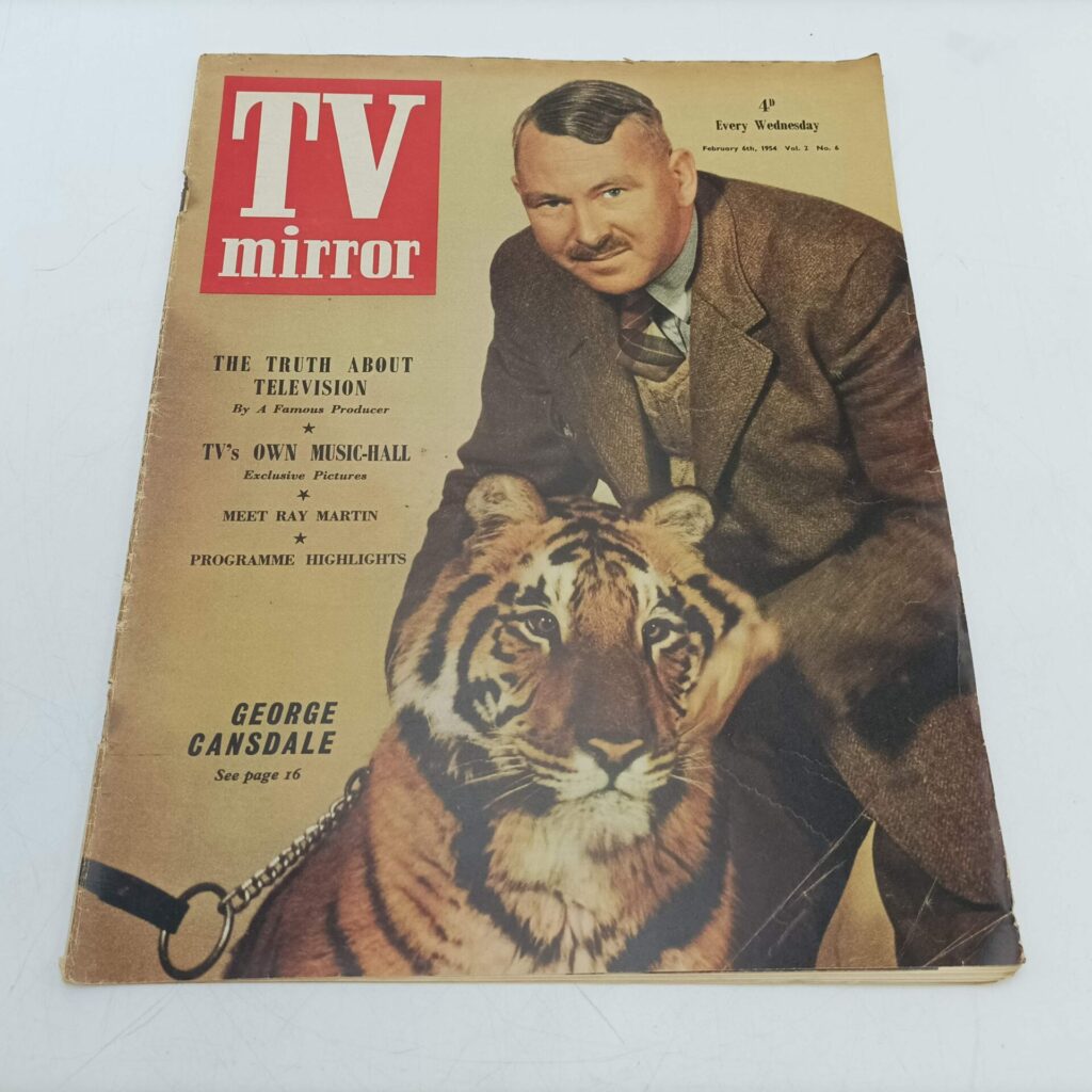 Vintage UK 'TV Mirror' Magazine February 6th, 1954 [F] George Cansdale Cover | Image 1