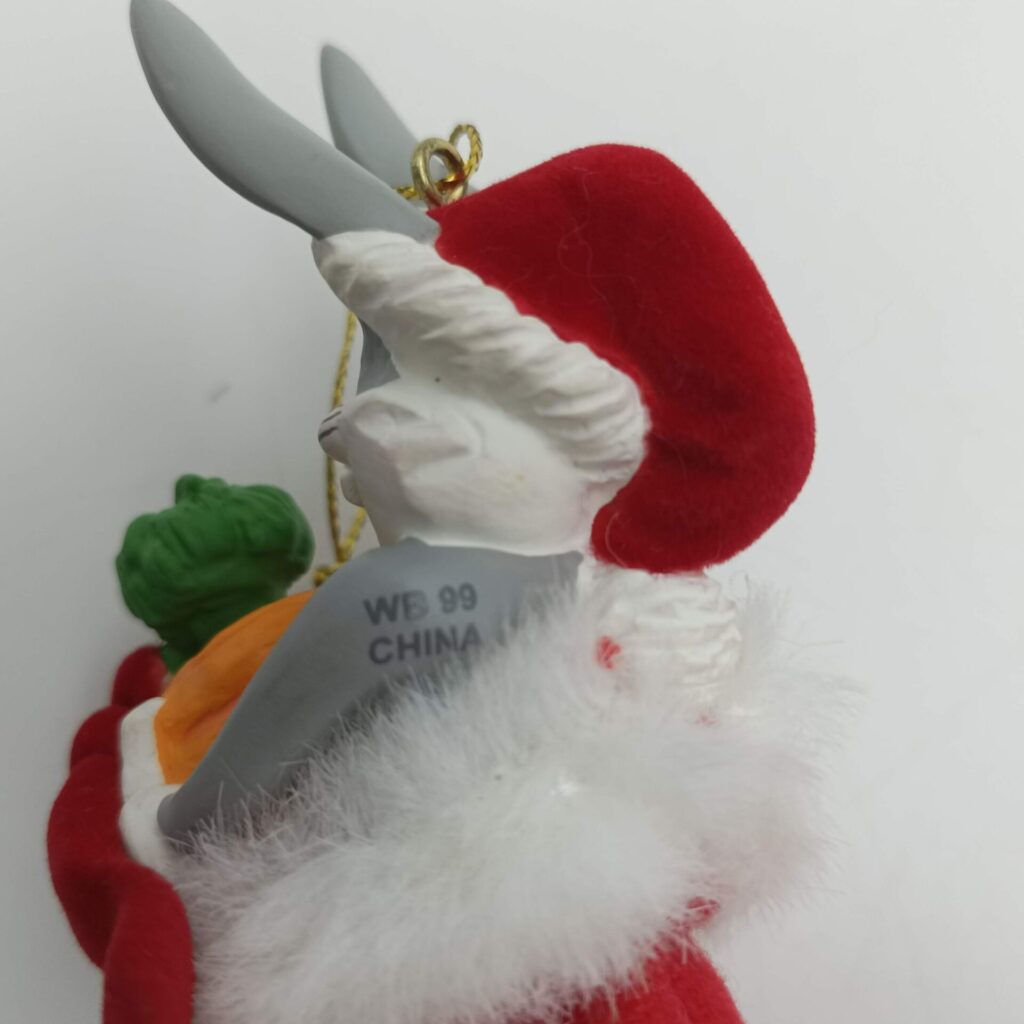 Vintage 1990's Bugs Bunny in Santa Hat & Stocking Hanging Christmas Decoration [Ex] | Image 5