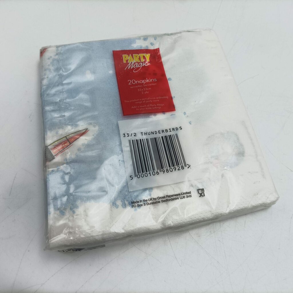 Vintage 1990's THUNDERBIRDS Party Napkins 2 Packets of 20 Serviettes [Factory Sealed] | Image 3