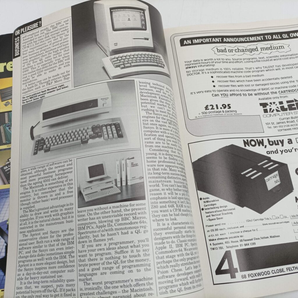 Vintage Sinclair 'QL User' Magazine March 1985 [G+] AI on the QL Article / Listing | Image 4