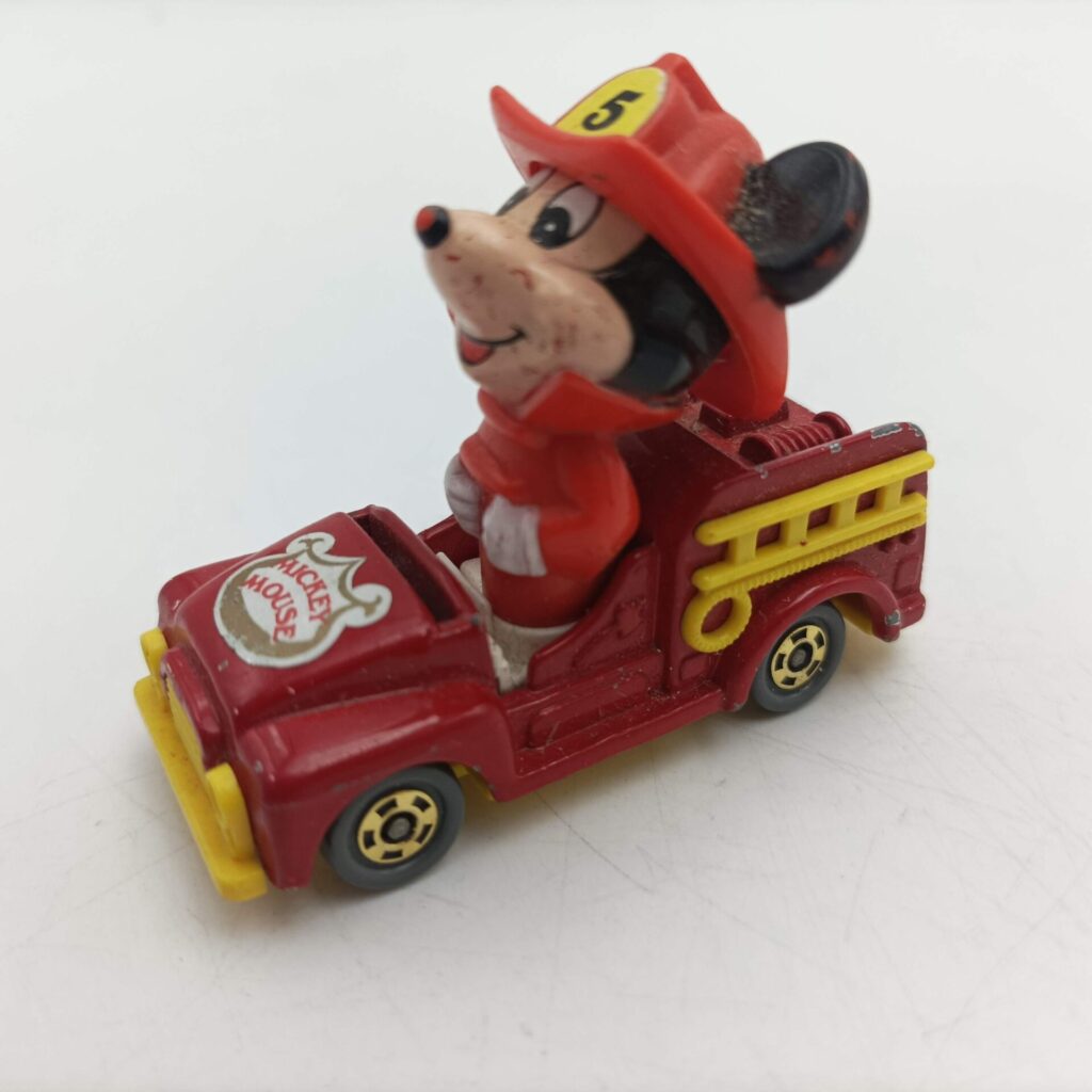 Vintage Walt Disney TOMY PD-2 Mickey Mouse Fire Truck [G+] Made in Japan | Image 1