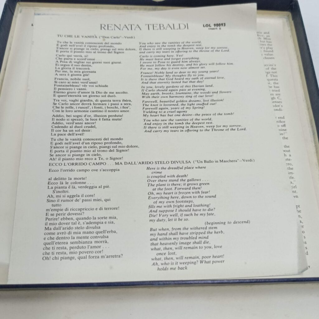 Renata Tebaldi Operatic Recital (1965) Reel to Reel Tape [G+] 7½ IPS  LOL 90093 | Image 3
