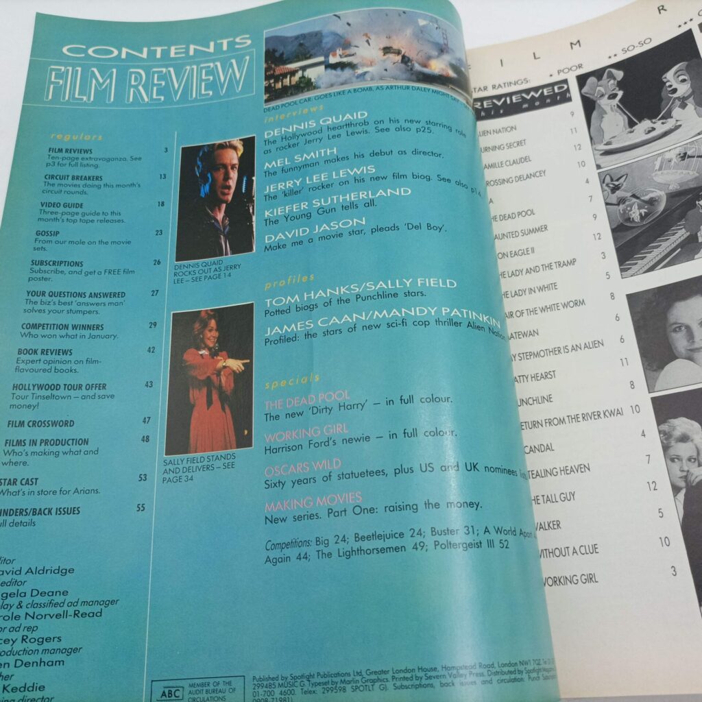 Film Review Magazine April, 1989 [Ex] Sigourney Weaver | Movie & Cinema Interest | Image 3