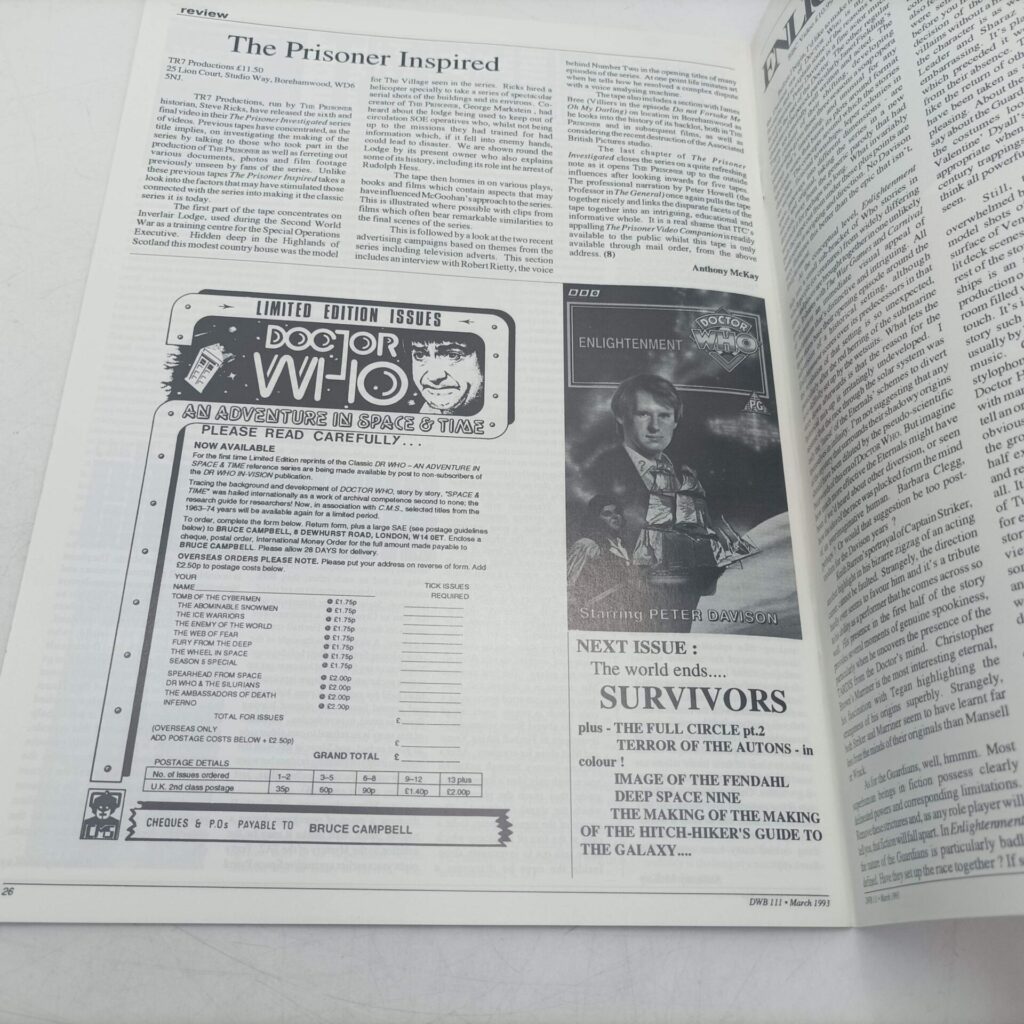 DWB Magazine #111 March, 1993 [G+] Doctor Who I The Invaders | Star Trek TNG | Image 4