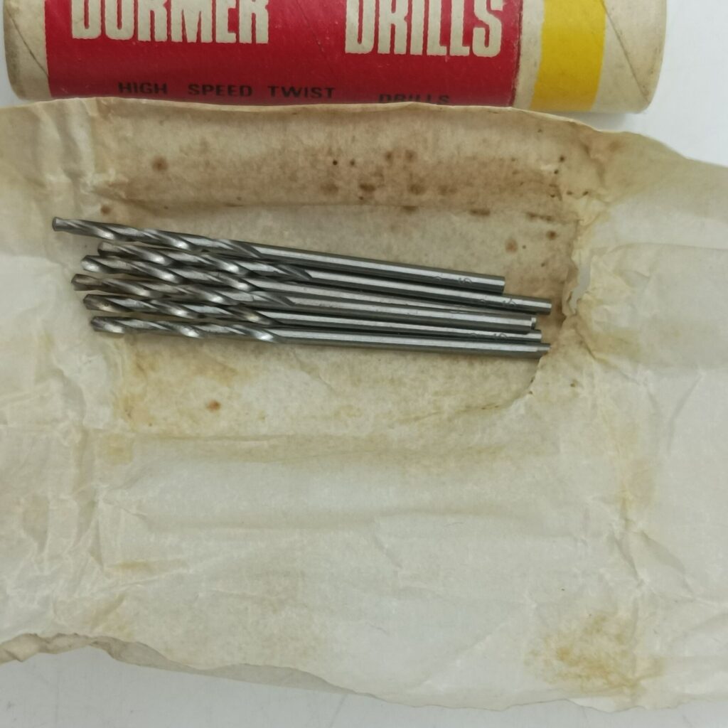 Tube of 5 Vintage Dormer Drills 1/16