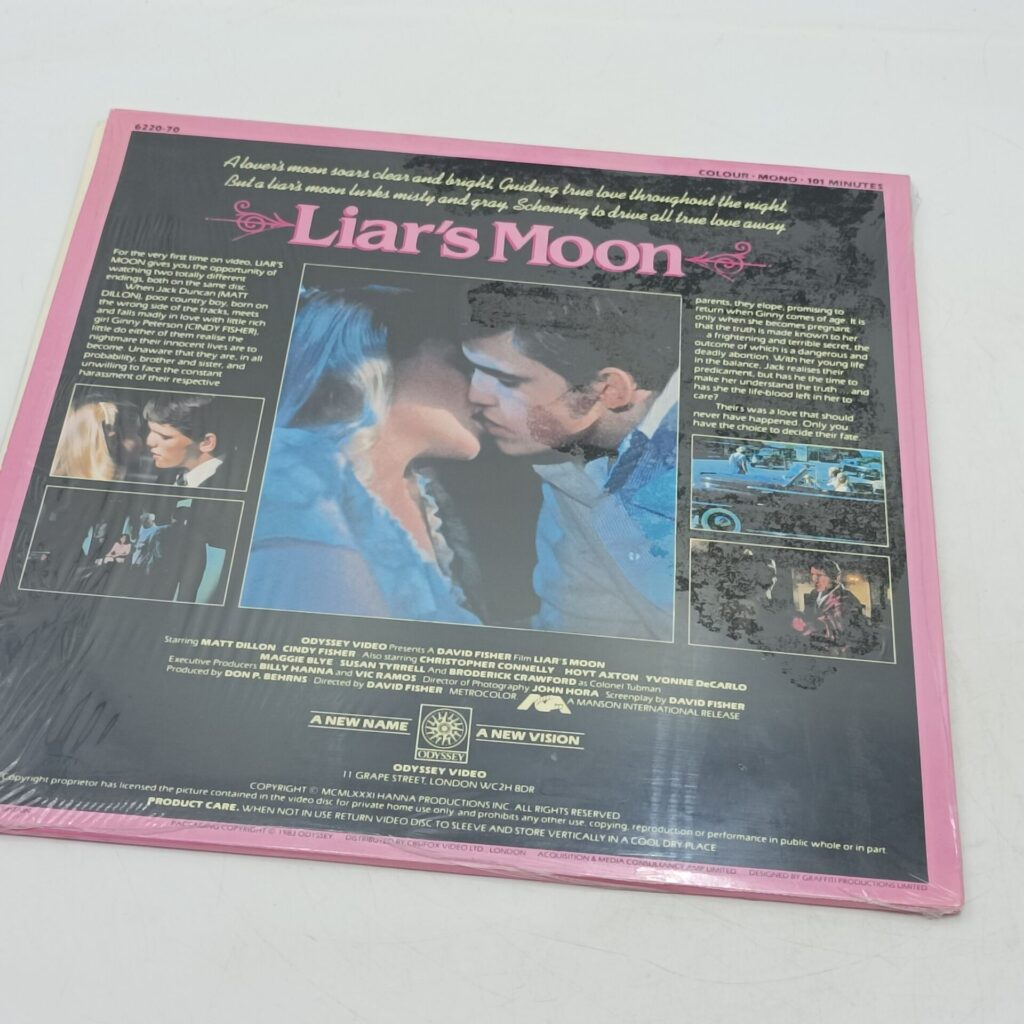 Liar's Moon (1983) Pre-Cert Laserdisc [G+] Odyssey Video | CLV LP - Matt Dillon | Image 2
