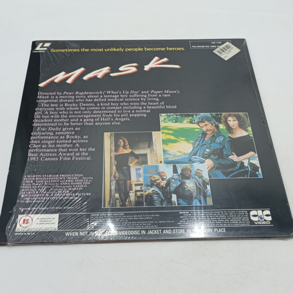 Mask Featuring Cher (1985) Pre-Cert Laserdisc [G+] CIC Video | CLV-LP PAL | Image 2