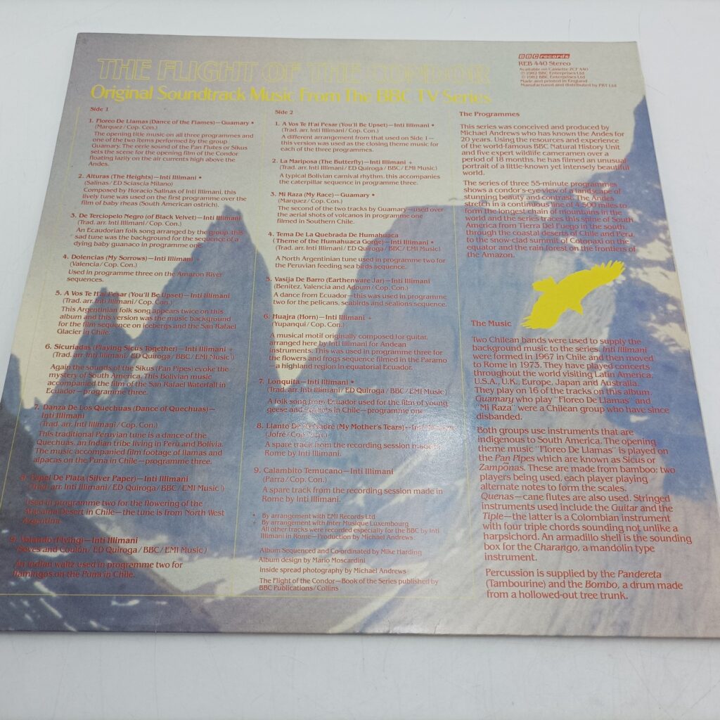Inti-Illimani - The Flight of the Condor Soundtrack (1982) LP [Ex] BBC Records REB440 | Image 2