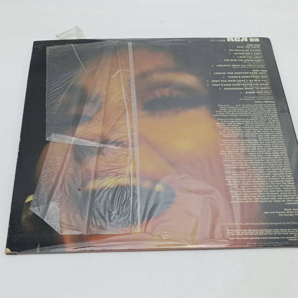 Cleo Laine - Cleo Closeup LP (1974) RCA Victor LPLI 5026 | Image 2