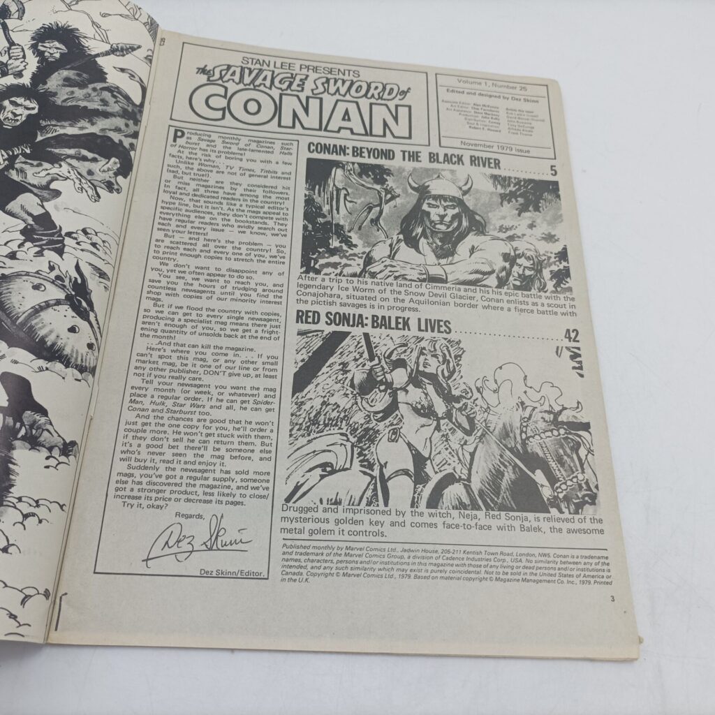 The Savage Sword of Conan Monthly Comic #25 Nov. 1979 [G] Red Sonja. UK Reissue | Image 2