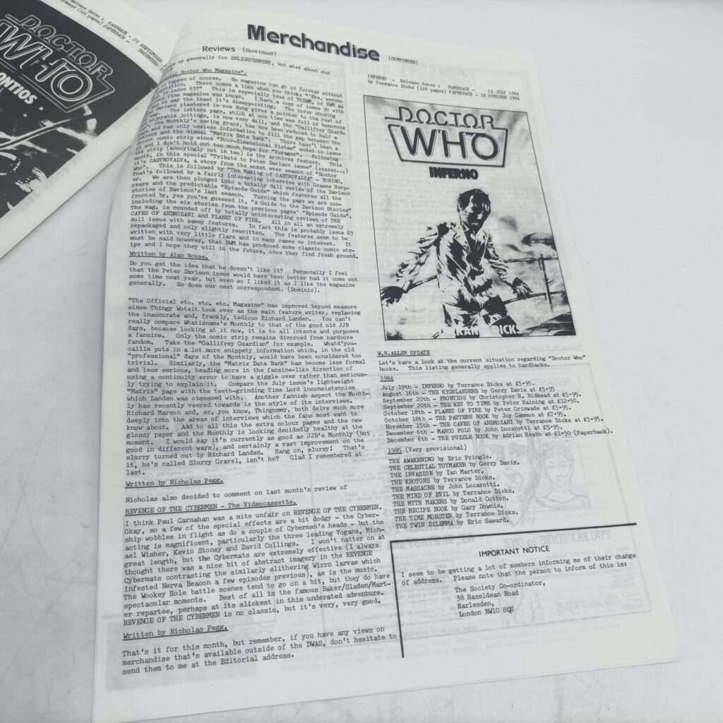 Doctor Who DWAS Celestial Toyroom Fanzine #8 August, 1984 [G+] Sontarans | Image 3
