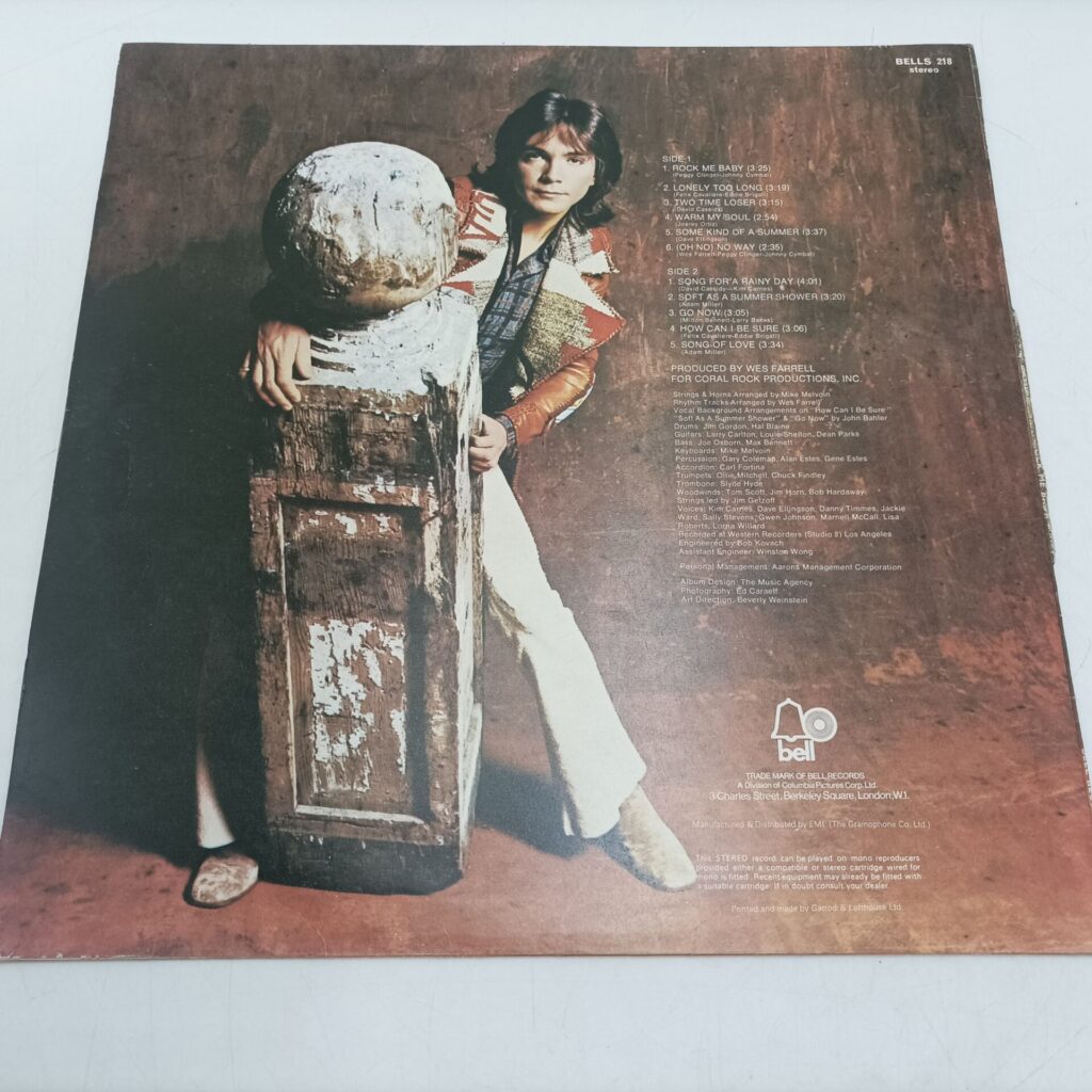David Cassidy - Rock Me Baby LP (1972) Bell Records BELLS 218 Stereo [G+] 12
