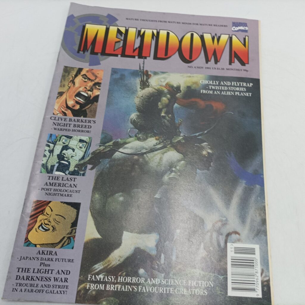 Meltdown Comic Mag #4 November, 1991 [G+] UK Marvel Comics | Akira, Night Breed | Horror | Image 1