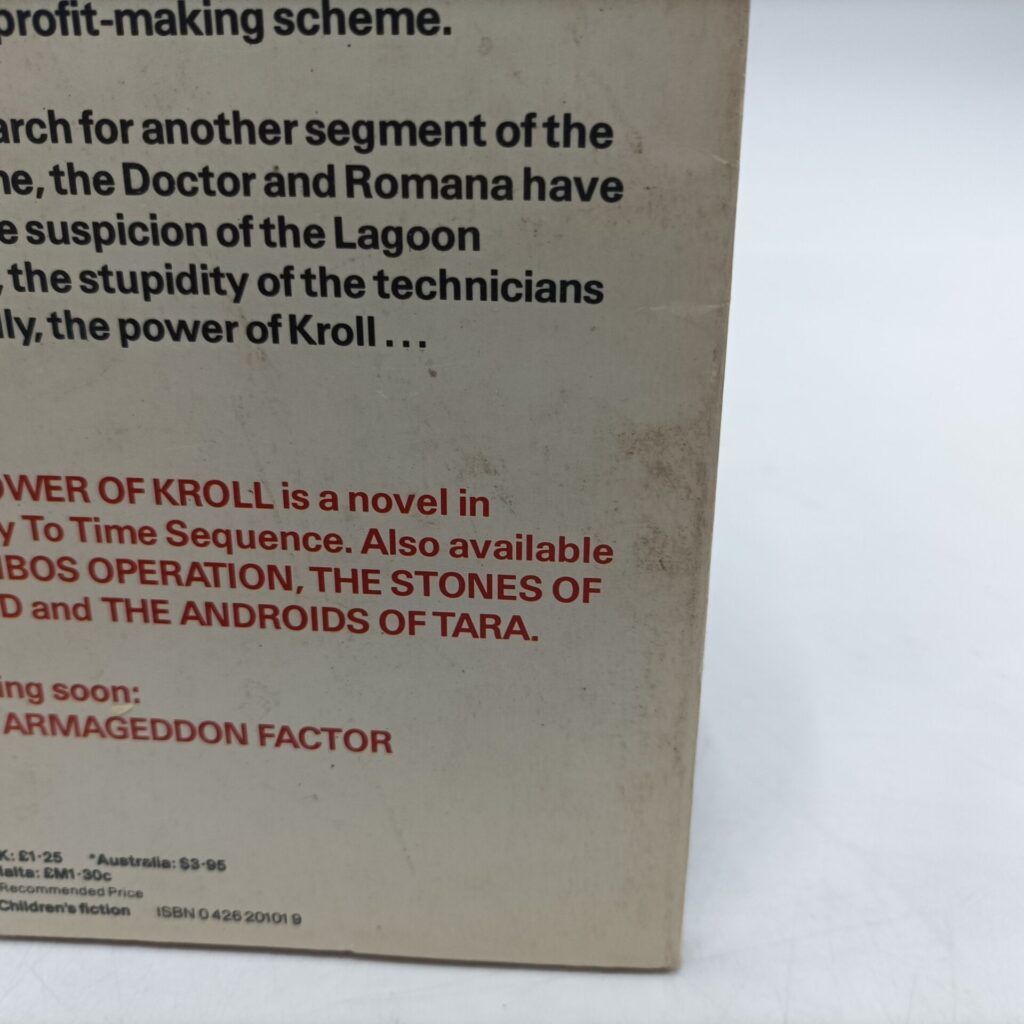Doctor Who and the Power of Kroll (1982) 2nd Edition Target Paperback [vg+] | Image 3