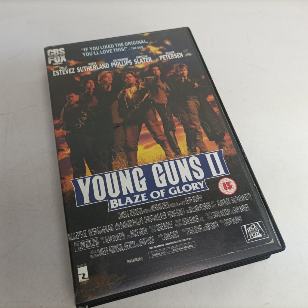 Young Guns II Blaze of Glory (1990) Big Box Ex-Rental VHS Video [G+] CBS Fox Emilio Estevez | Image 2