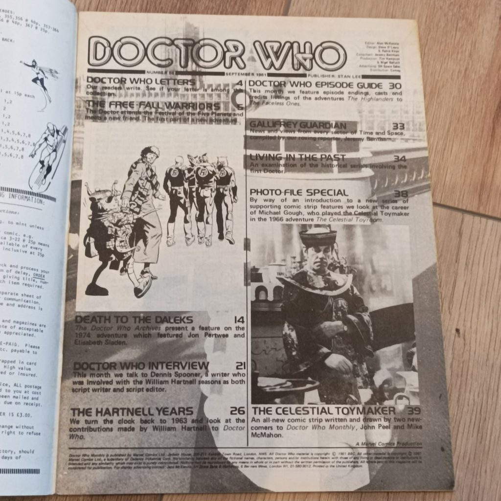 Doctor Who Monthly #56 September, 1981 William Hartnell Tribute [vg+] Dennis Spooner | Image 2