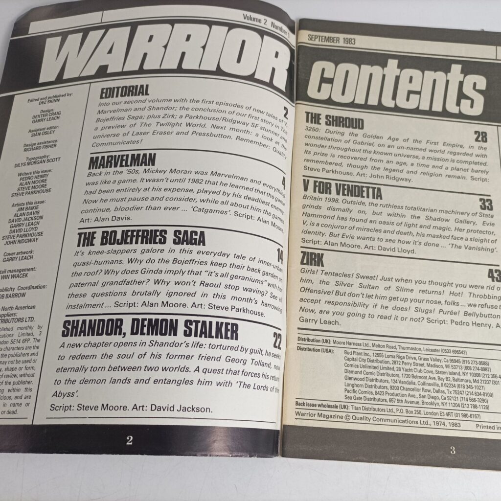 Vintage Warrior Magazine Issue #13 (1983) V for Vendetta by Alan Moore [G] | Image 4