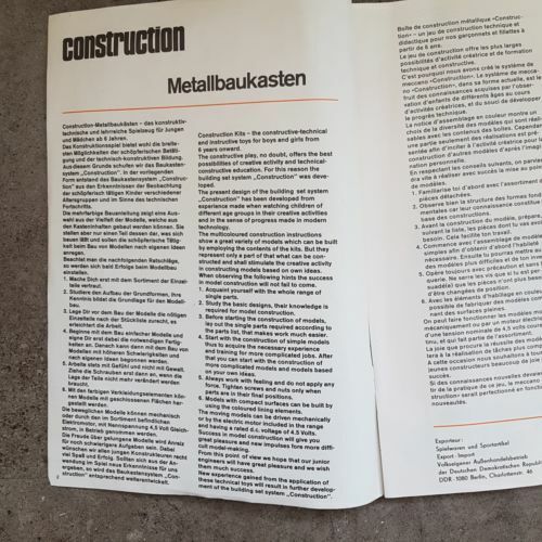 Vintage 1960's Marklin METAL CONSTRUCTION Kit Catalogue [G+] Germany | Image 5