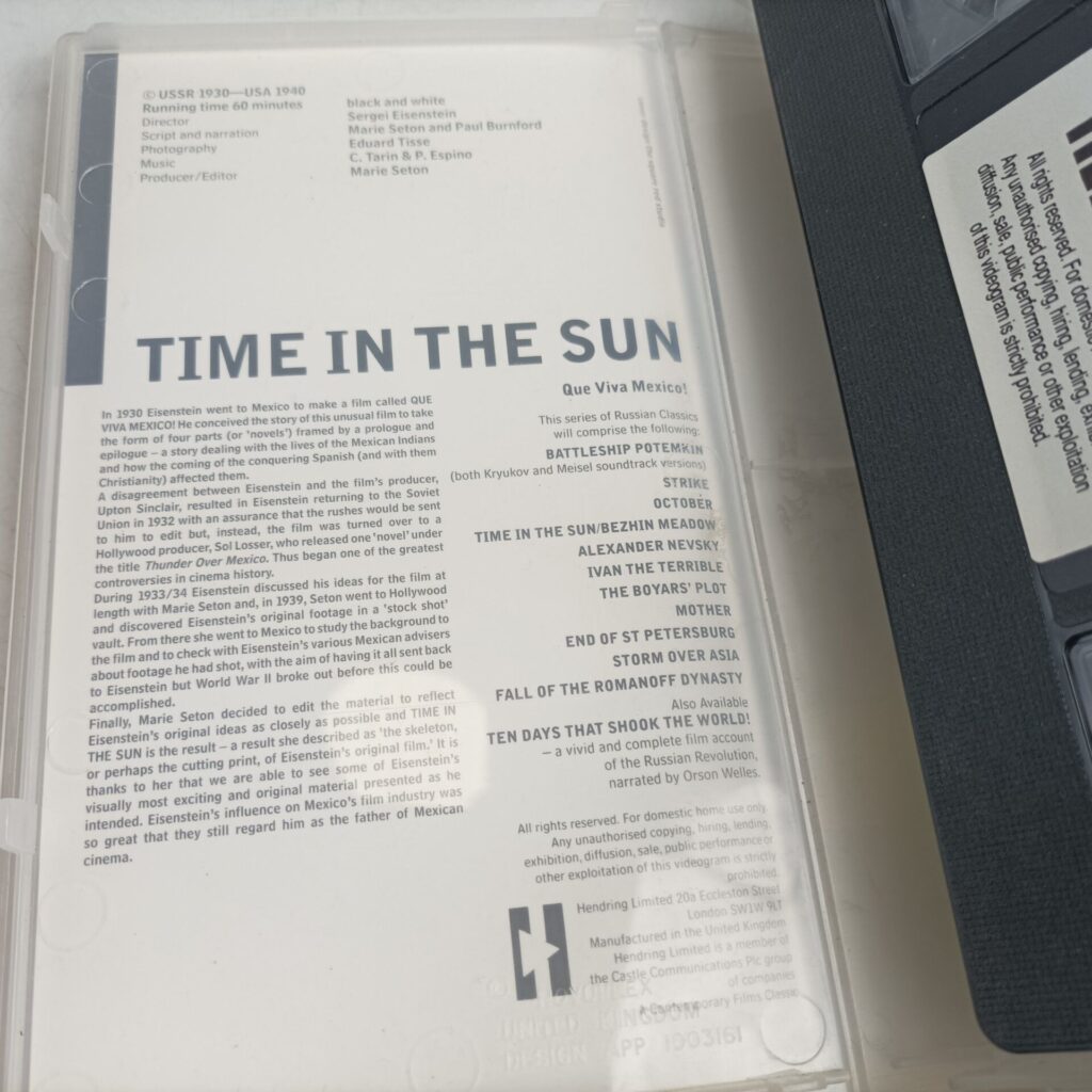 Russian Classics: Time in the Sun / Bezhin Meadow VHS  Video [G+] Hendring | Image 5