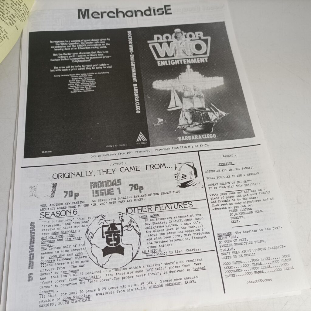 Doctor Who Celestial Toyroom Newsletter DWAS #2 Feb. 1984 [G-] Colin Baker Reveal | Image 2