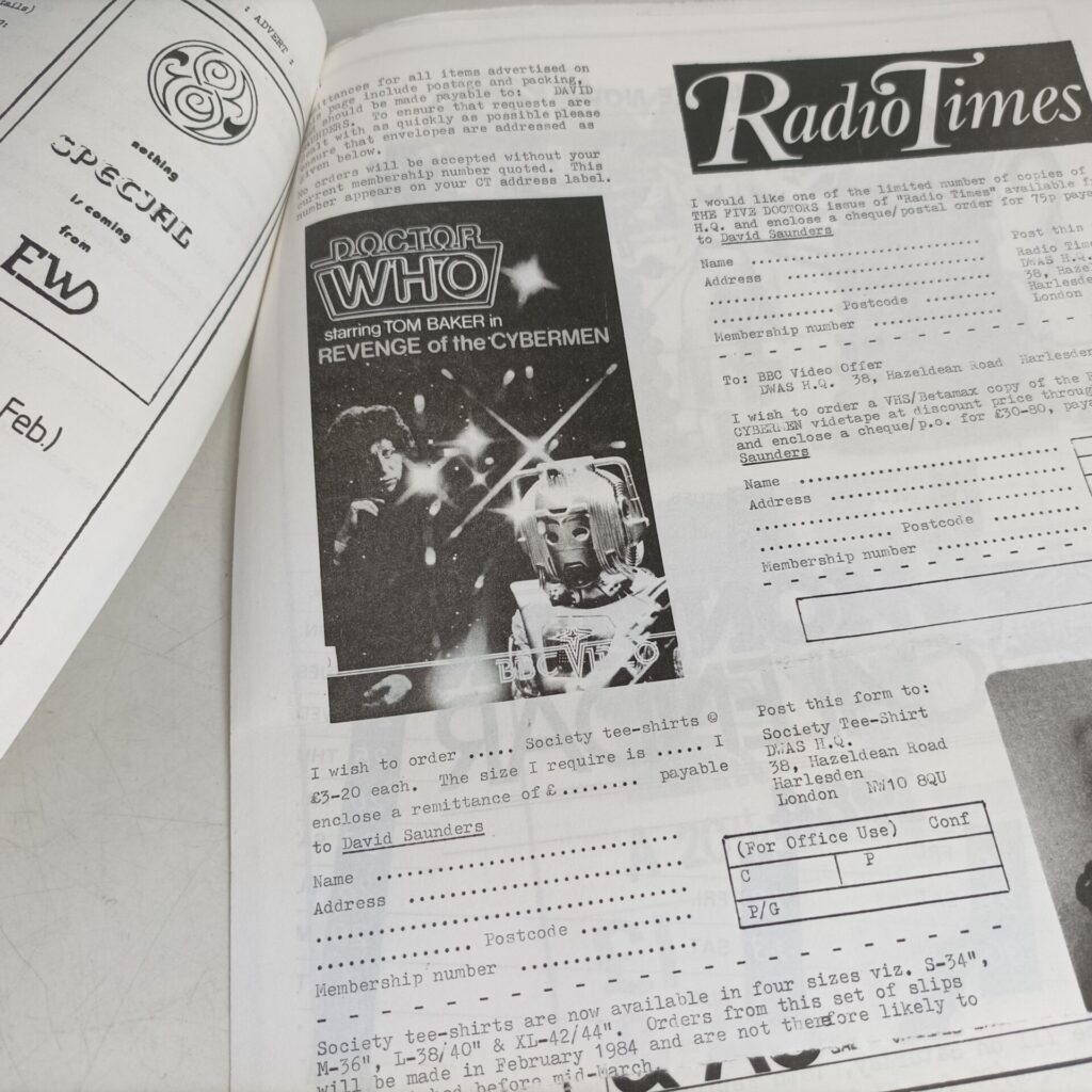 Doctor Who Celestial Toyroom Newsletter DWAS #1 Jan. 1984 [G-] The Five Doctors | Image 3