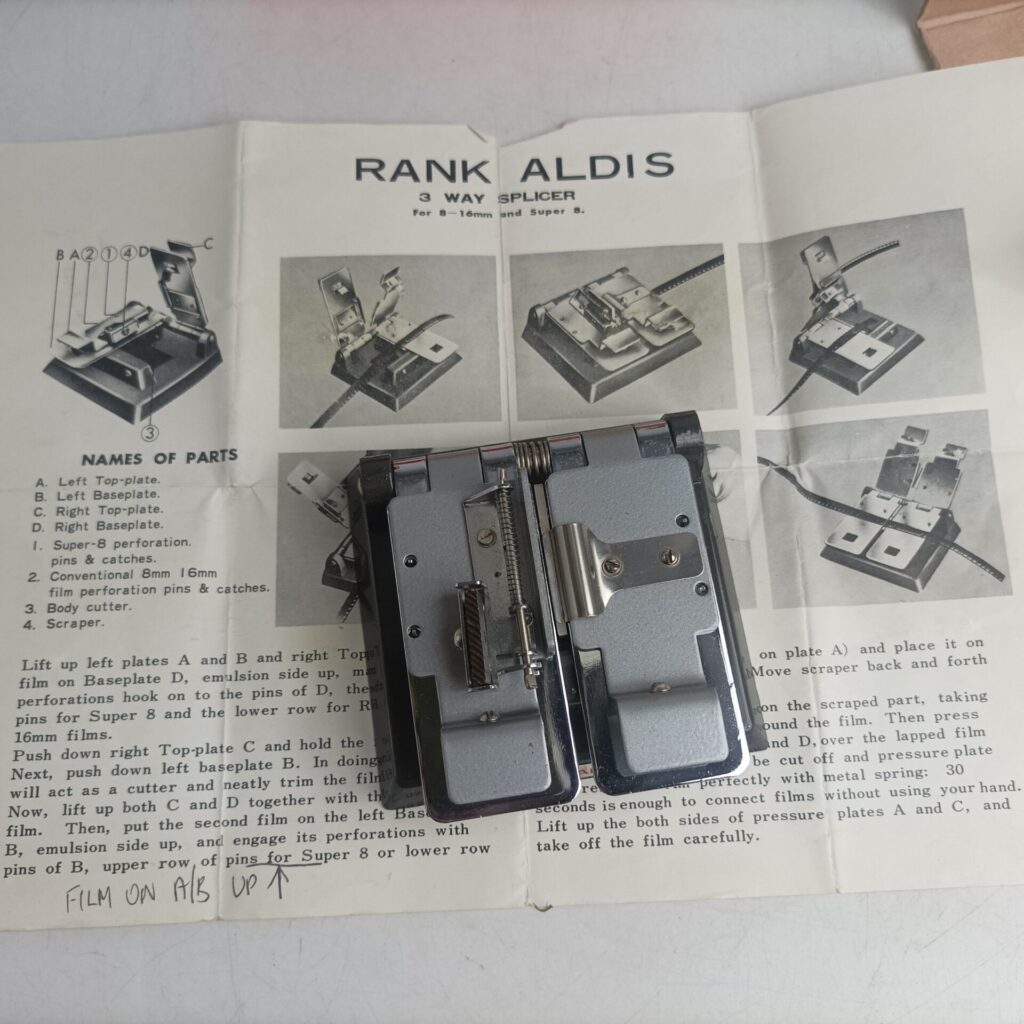 Vintage Boxed Rank Aldis 3 Way Film Splicer Super8, 8mm & 16mm Cine Film [G+] Instructions | Image 5