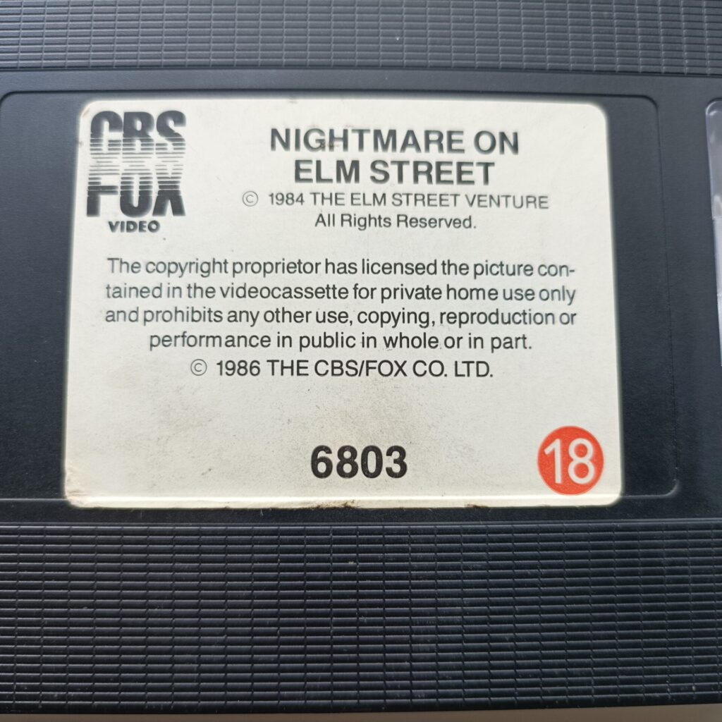 Nightmare on Elm Street (1986) Early Post-Cert Ex-Rental VHS Video [G] CBS Fox | Image 8
