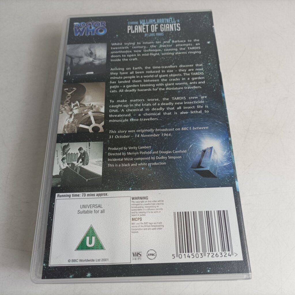 Doctor Who Planet of the Giants VHS Video BBC (2001) William Hartnell | Sealed Tape | Image 3