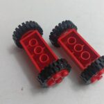 Vintage 1980's 2 Pieces of Red Lego Car / Truck Wheels and Tyres [G+] | Image 3